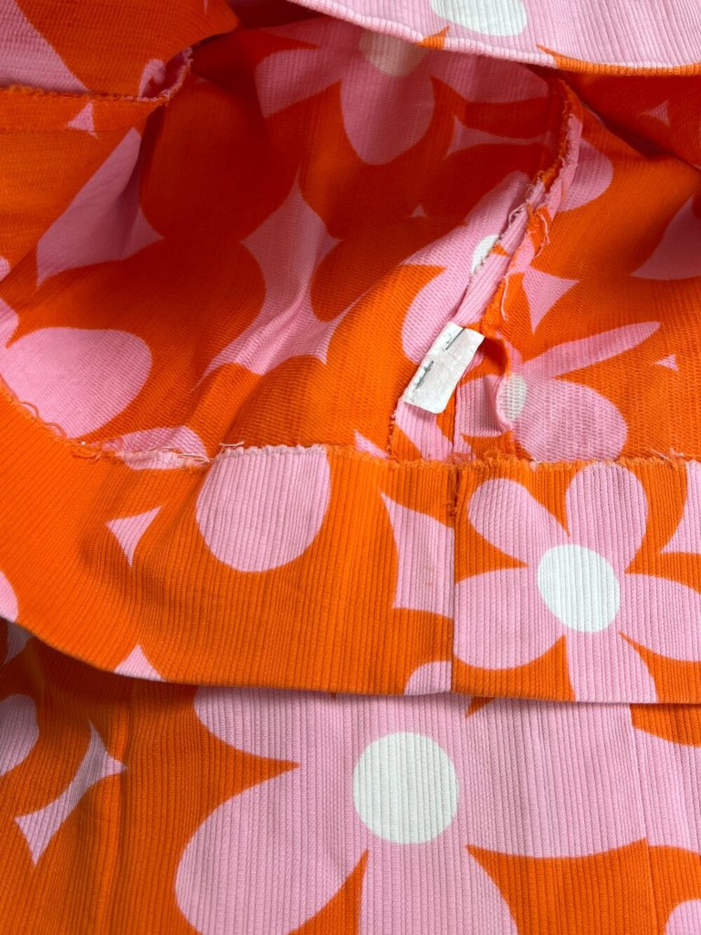 Vintage 60s 70s Mod Flower Power Print Midi Sun Dress Halter MCM 1960's 1970's - Picture 9 of 11